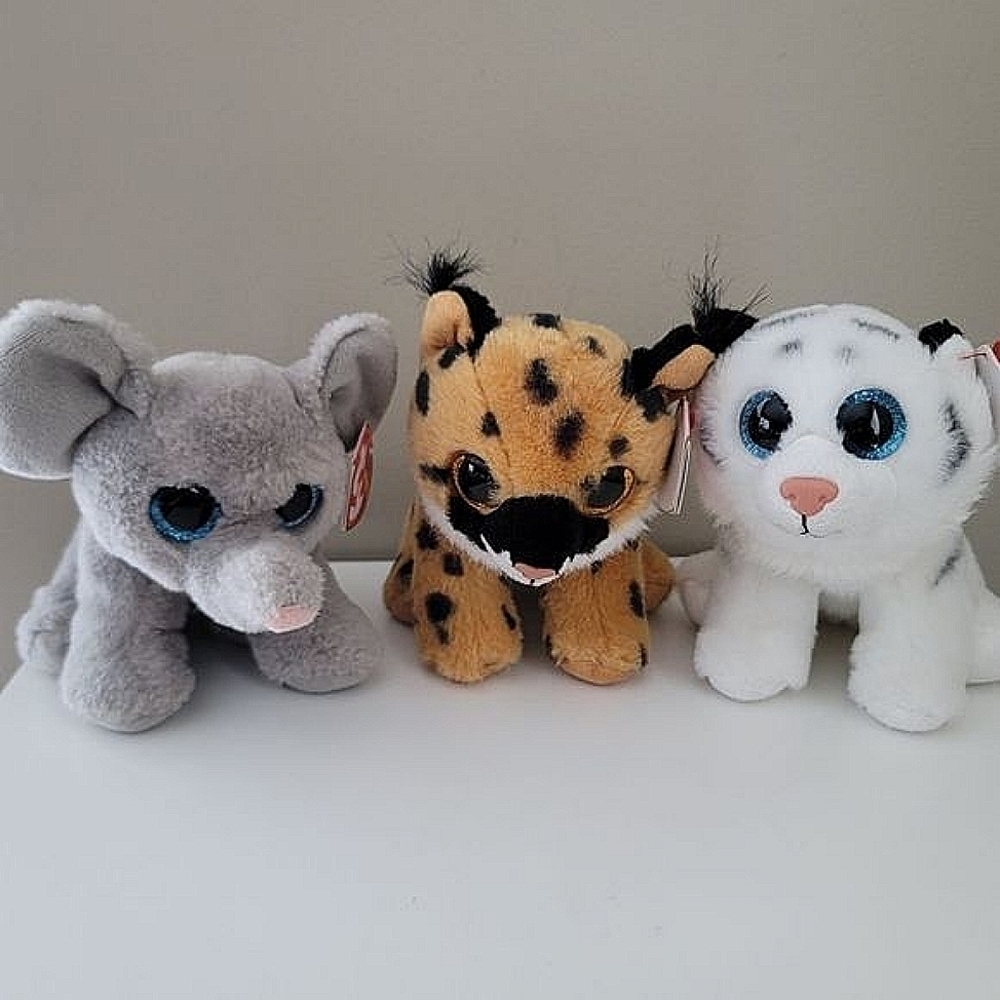 Ty Cat Tiger Elephant Original Beanies Stuffed Animal Plush Toys #402